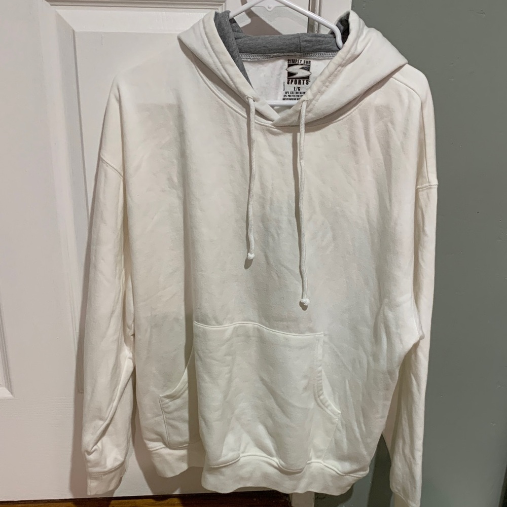 Men's White Hoodie Sweater new